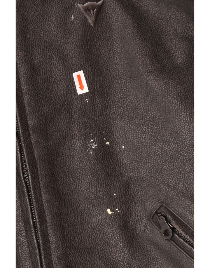 Мужская куртка-гонщик с графическим рисунком DAINESE, размер 54, большая черная кожа с цветными блоками