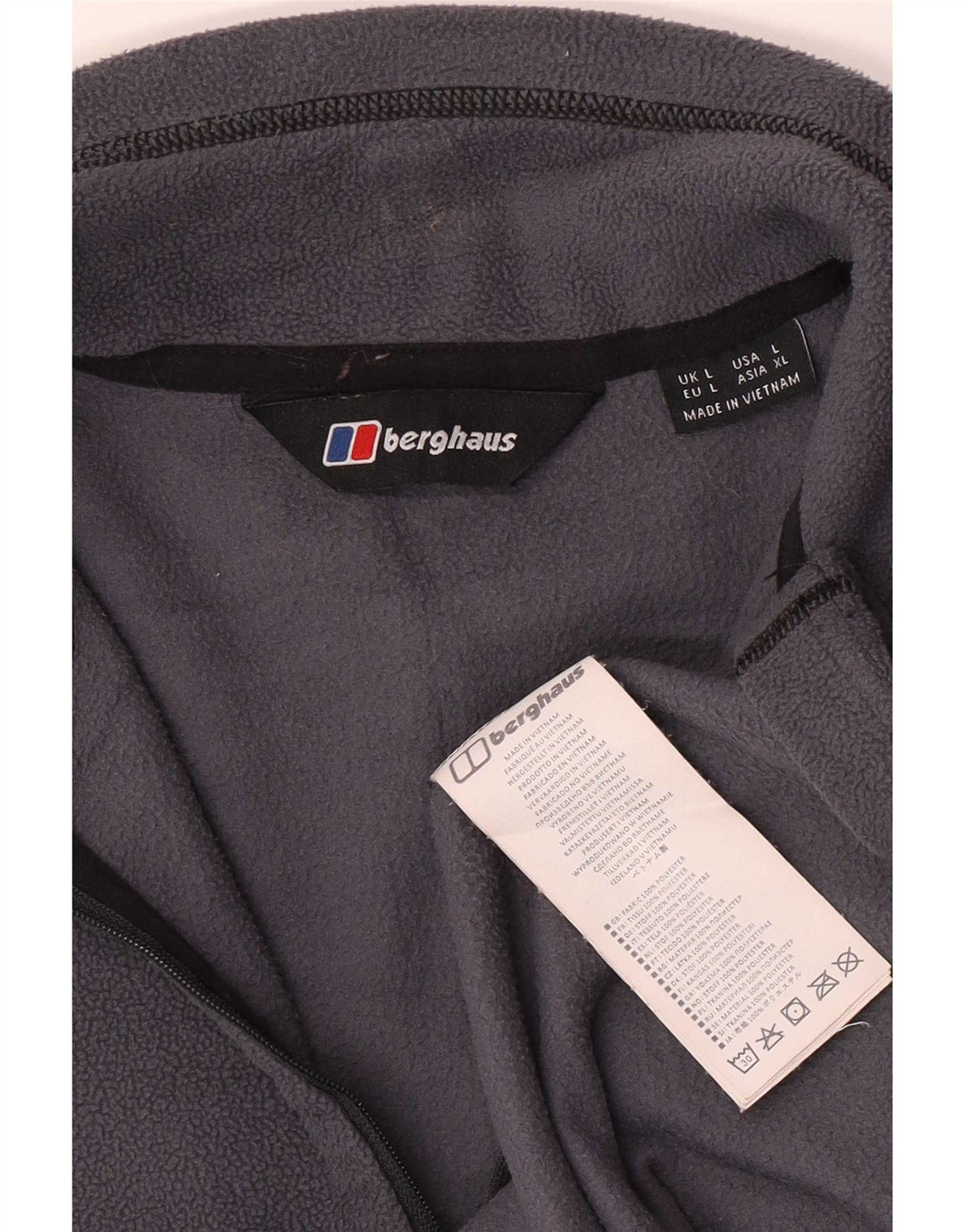 Berghaus Мужской флисовый джемпер с воротником на молнии, большой серый полиэстер
