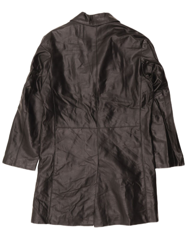 Мужское кожаное пальто Catbalou UK 40, большое черное кожаное