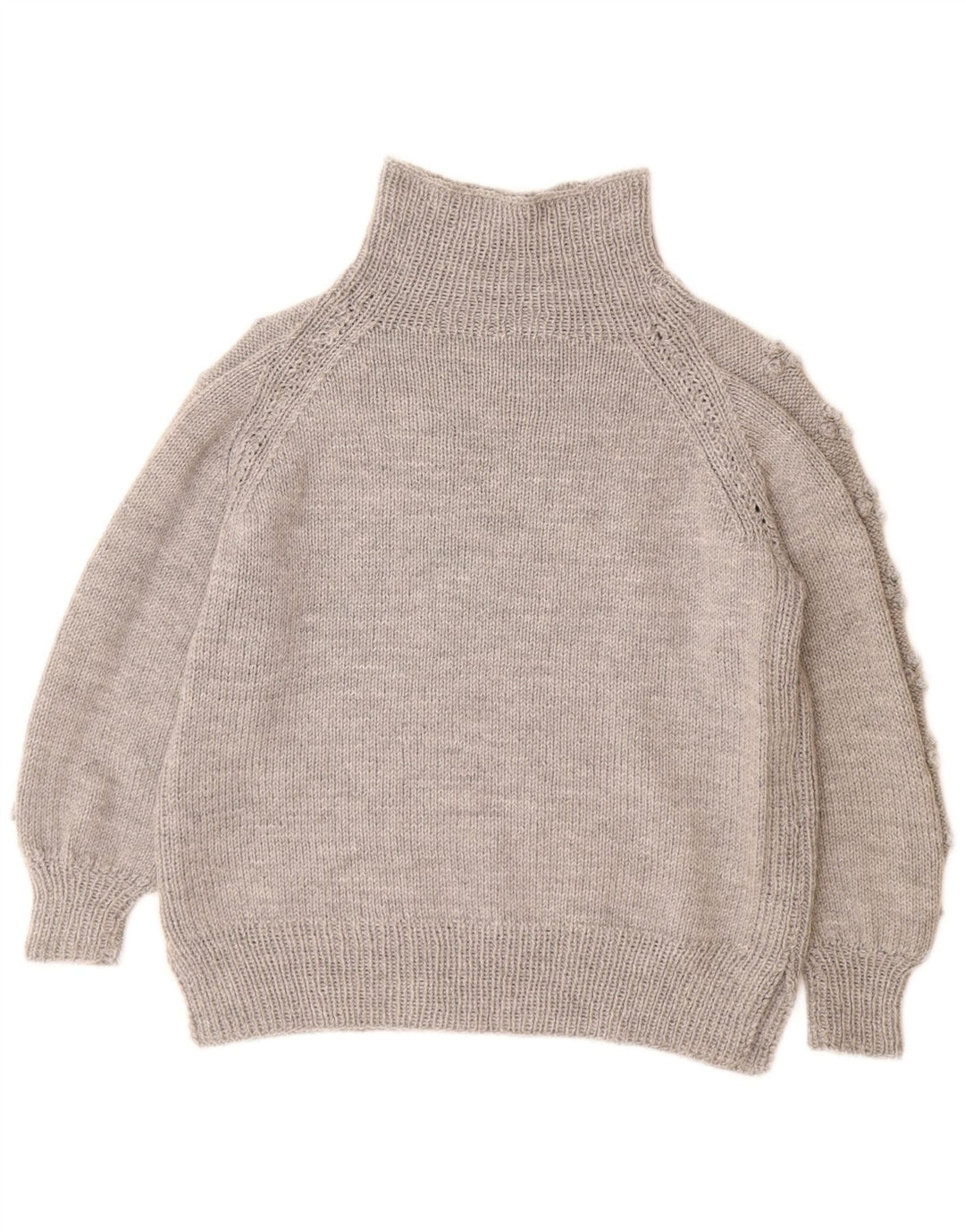 ВИНТАЖНЫЙ женский джемпер с высоким воротником, Великобритания 14, большой серый цвет