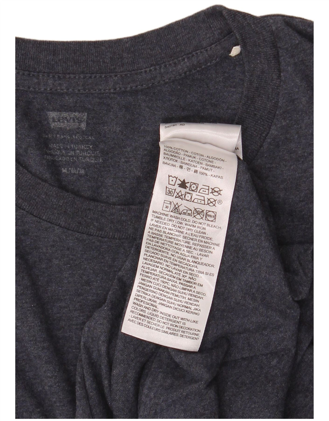 Мужская футболка Levi's Top среднего размера, темно-синяя, хлопковая в крапинку