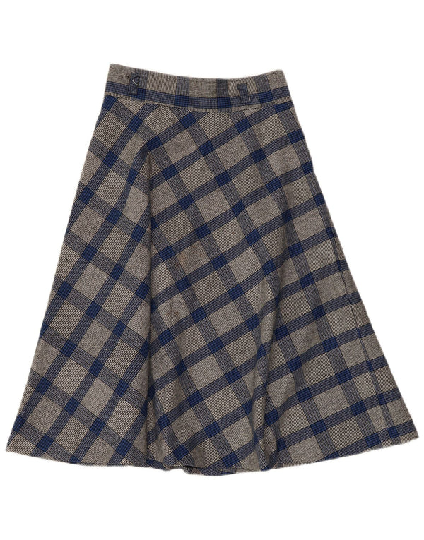 ВИНТАЖНАЯ женская юбка-трапеция W26, маленькая синяя с узором 