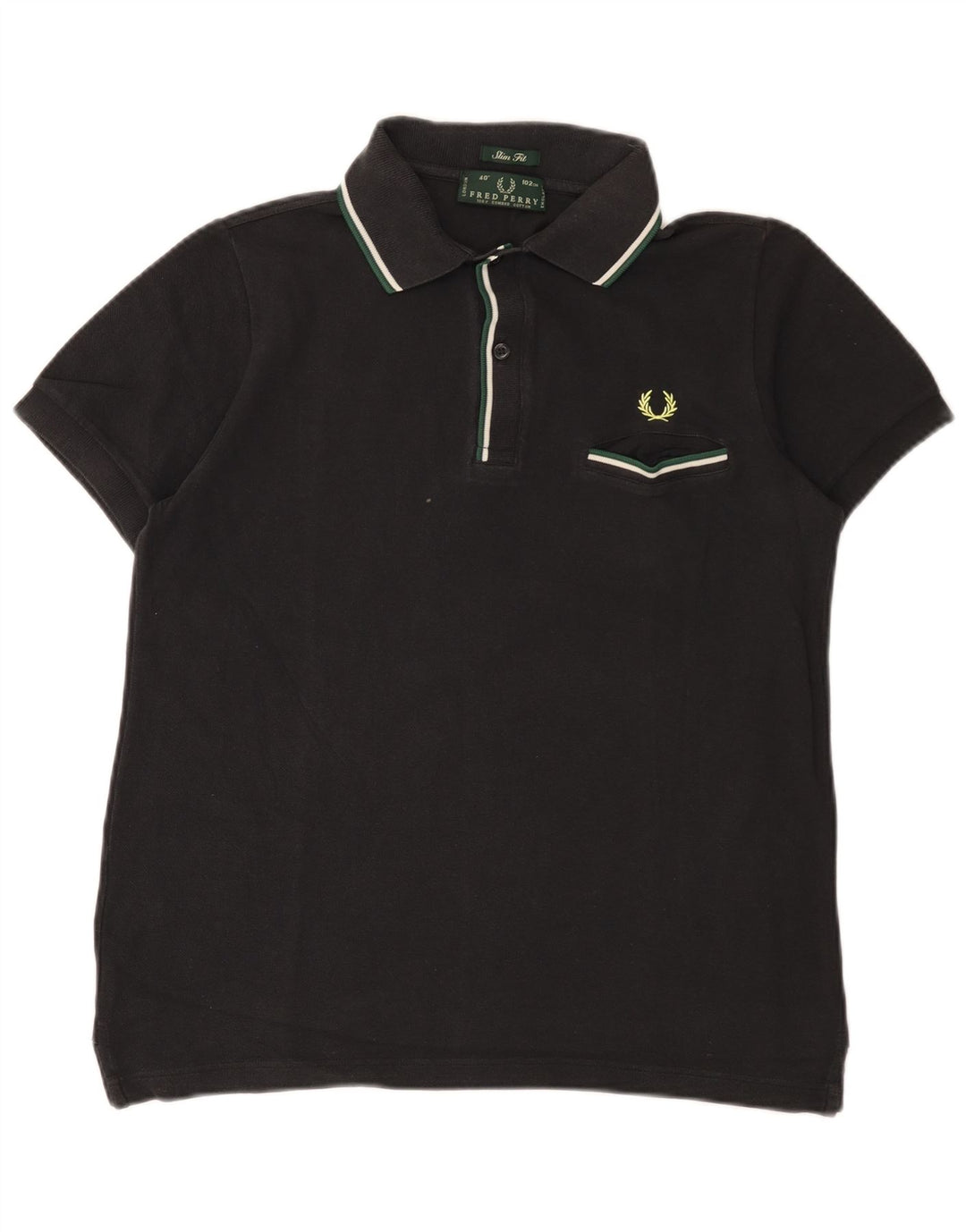 Мужская рубашка-поло приталенного кроя Fred Perry, средний черный хлопок