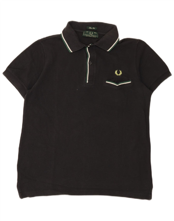 Мужская рубашка-поло приталенного кроя Fred Perry, средний черный хлопок