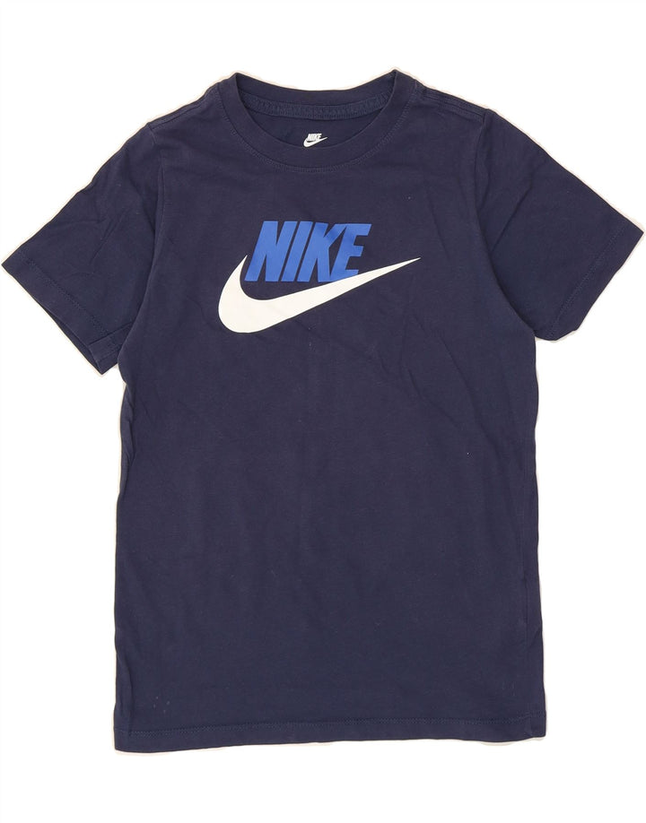 NIKE Boys Graphic T-Shirt Top 10-11 Years Medium Navy Blue Cotton Vintage Nike and Second-Hand Nike from Messina Hembry 