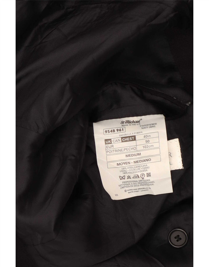 Мужской пиджак Marks & Spencer St. Michael, UK 40, средний, темно-синий