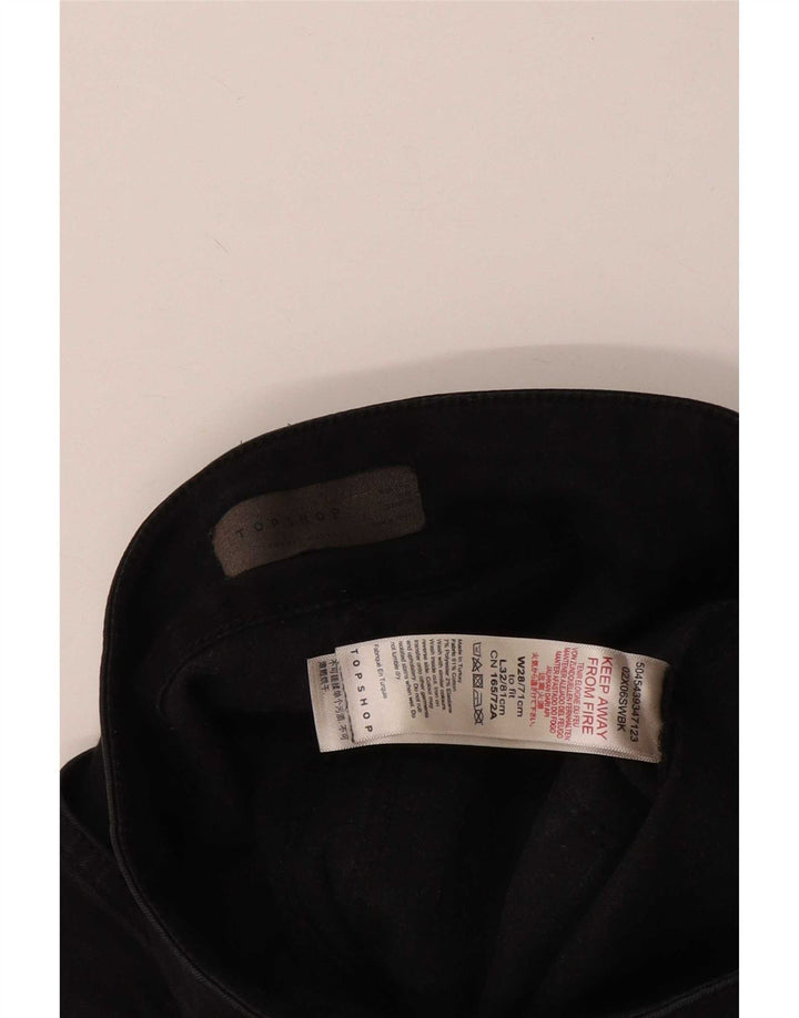 Женские расклешенные джинсы Topshop W28 L32, черный хлопок