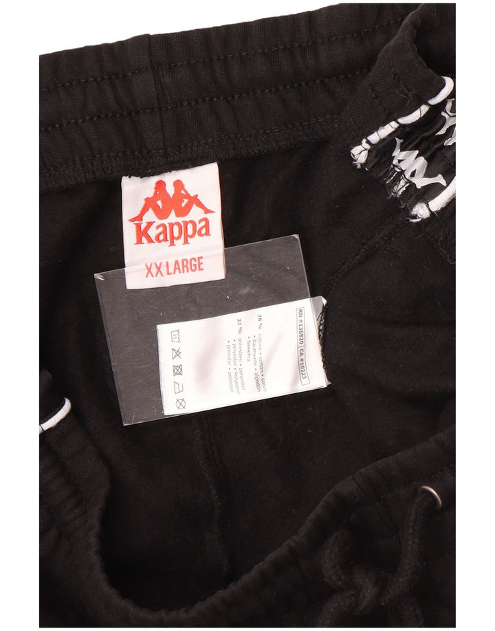 KAPPA Мужские спортивные брюки с рисунком, джоггеры, 2XL, черный хлопок