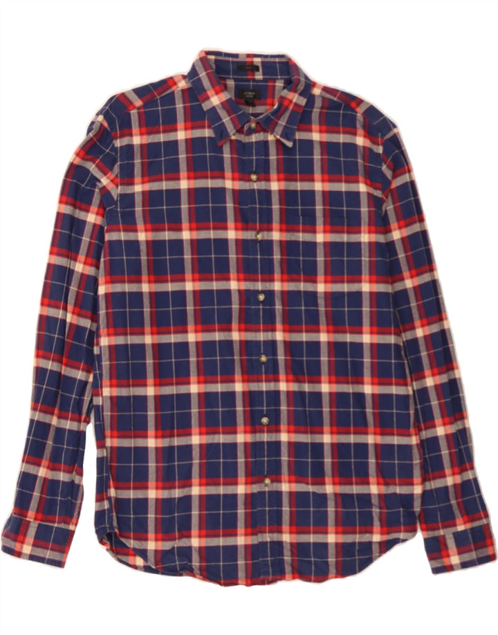 J. CREW Mens Oxford Slim Shirt Large Blue Check Cotton Vintage J. Crew and Second-Hand J. Crew from Messina Hembry 