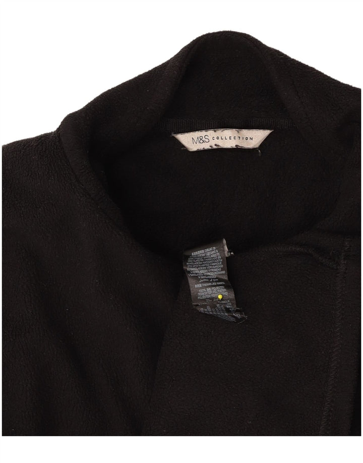 MARKS & SPENCER Womens Fleece Jacket UK 14 Medium Black Polyester