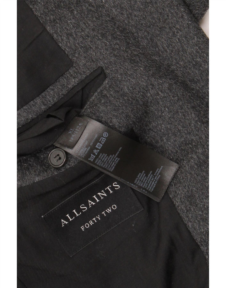 Мужское пальто All Saints UK 42 XL серое шерстяное