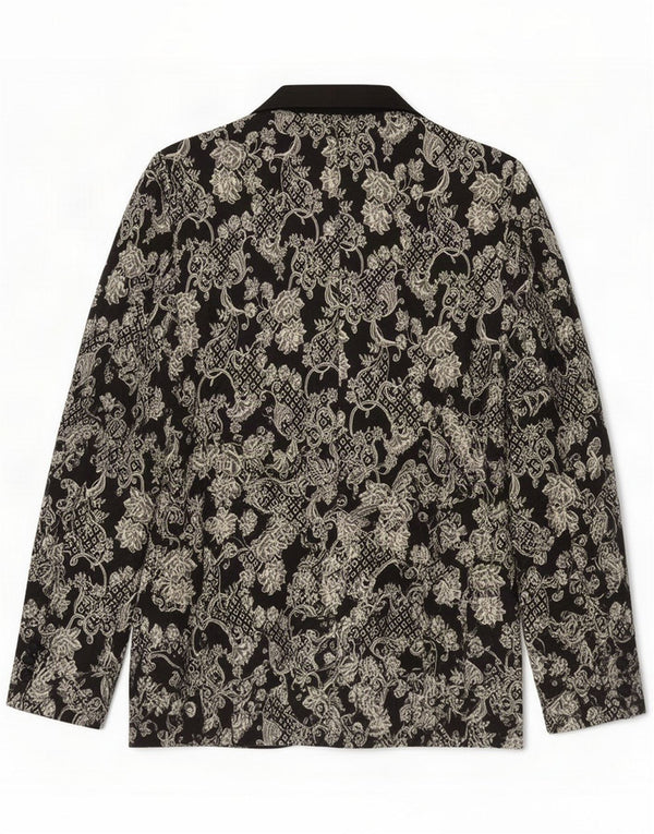 Vintage Mens Blazer Jacket UK 36 Small Black Paisley
