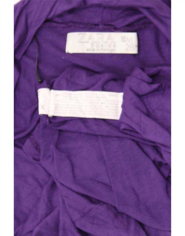 Женский топ Zara с рукавом 3/4 UK 12, средний фиолетовый, вискоза