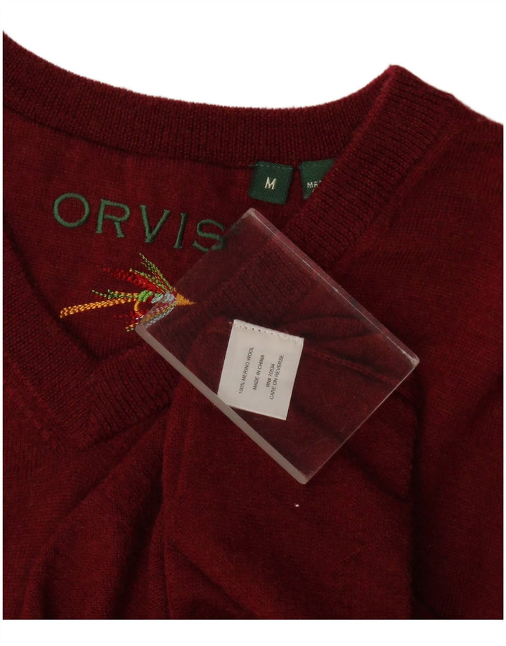 Мужская майка Orvis Vest из мериносовой шерсти среднего бордового цвета