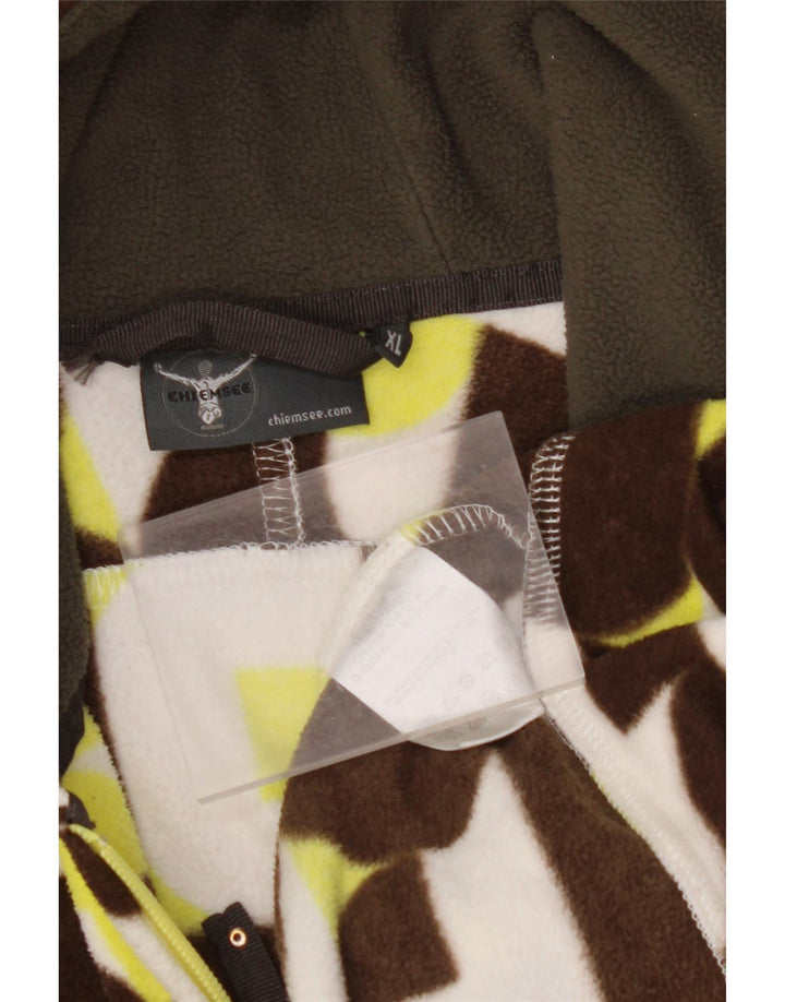 CHIEMSEE Женская флисовая куртка с капюшоном UK 18 XL Разноцветный геометрический узор