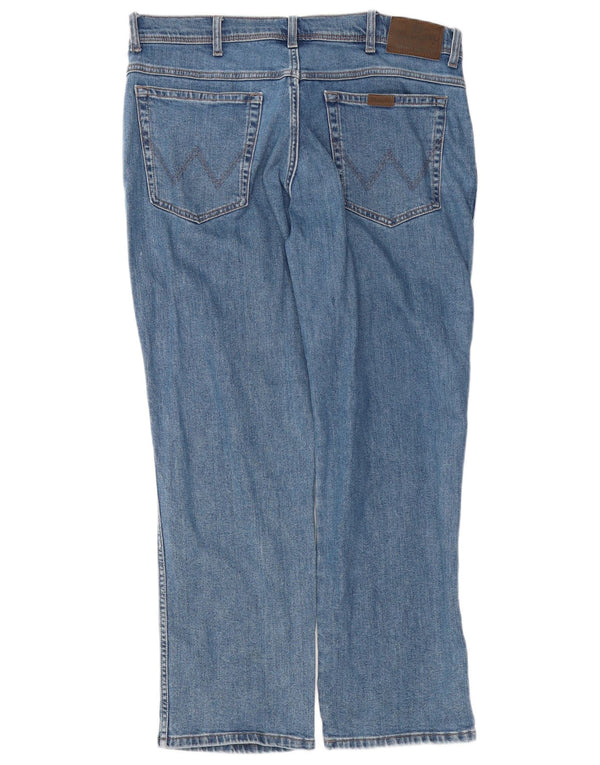 Мужские прямые джинсы Wrangler стандартного кроя W36 L30, синий хлопок