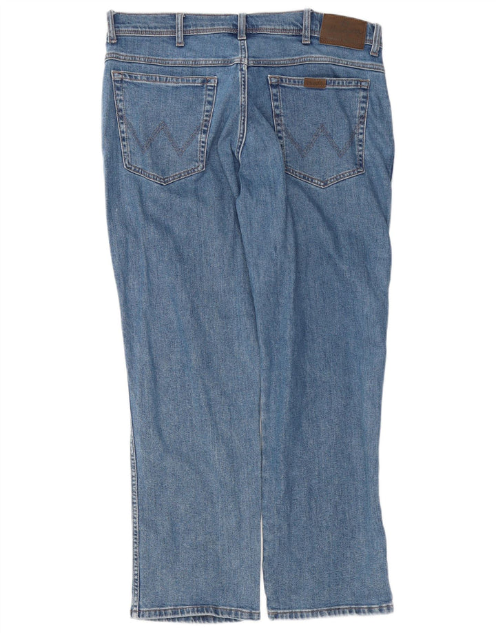 Мужские прямые джинсы Wrangler стандартного кроя W36 L30, синий хлопок