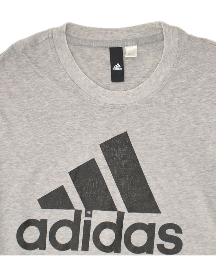 ADIDAS Mens Graphic T-Shirt Top Medium Grey | Vintage Adidas | Thrift | Second-Hand Adidas | Used Clothing | Messina Hembry 