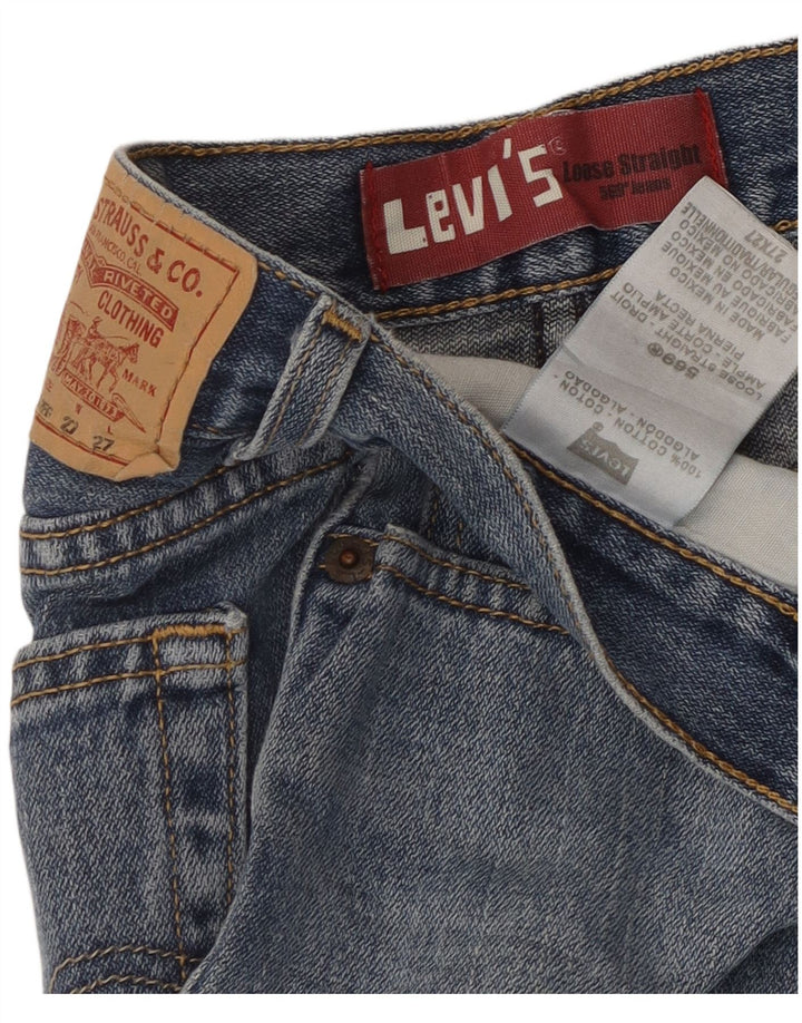 LEVI'S Girls 569 Джинсовые шорты свободного кроя с потертостями 13–14 лет W27 Синие