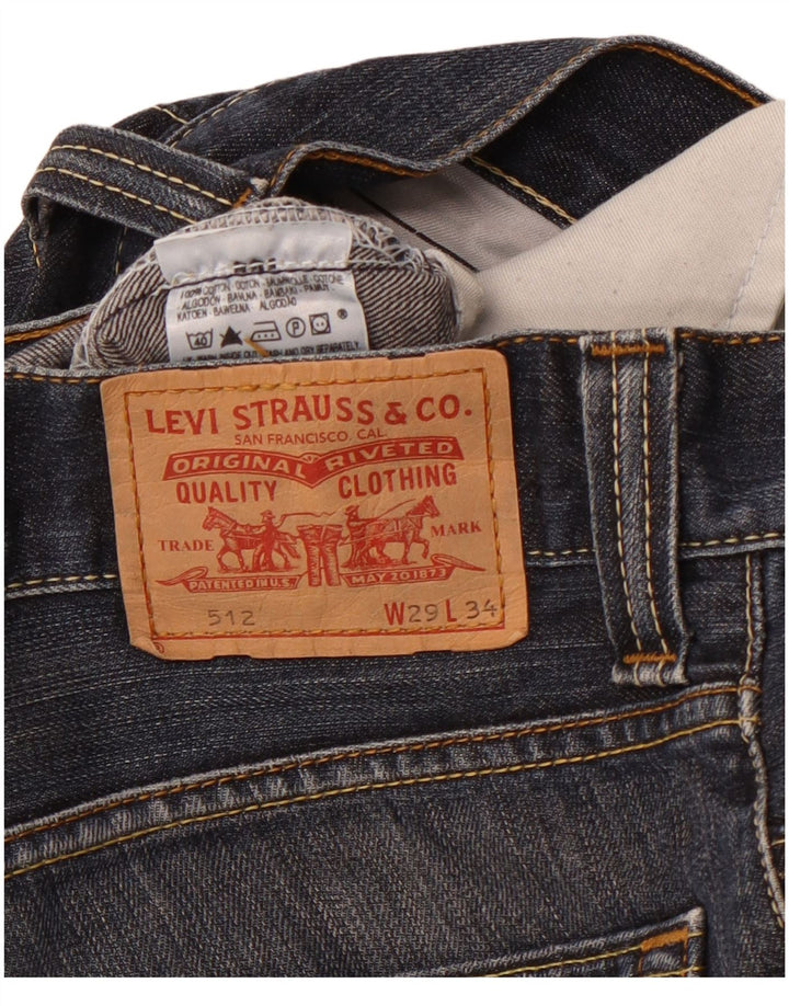 Мужские джинсовые шорты LEVI'S 512 W29, маленькие синие, хлопок
