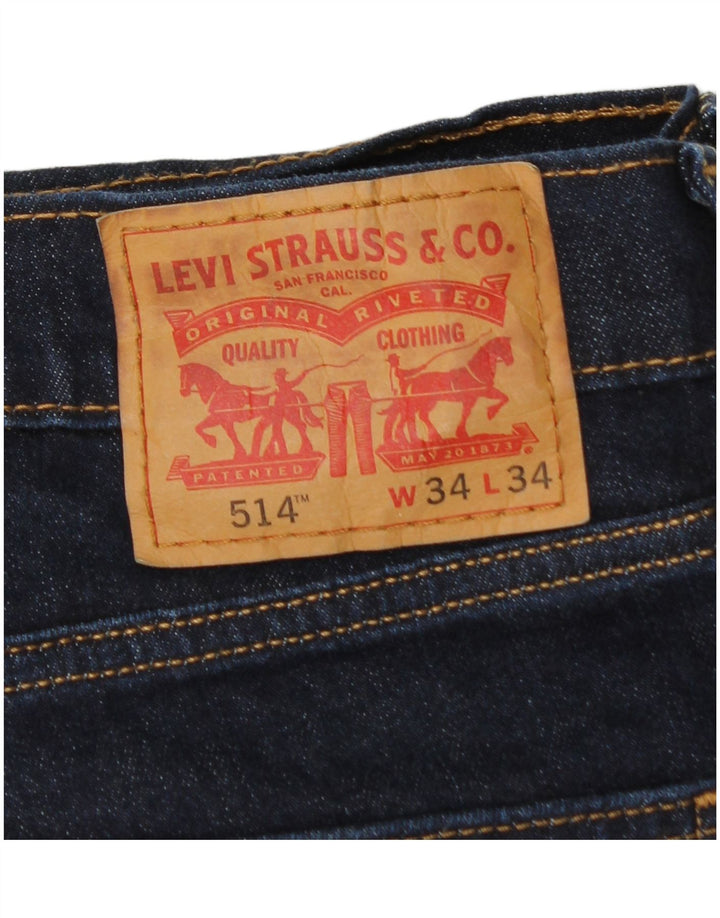 Мужские прямые джинсы Levi's 514 W34 L34 темно-синие, хлопок