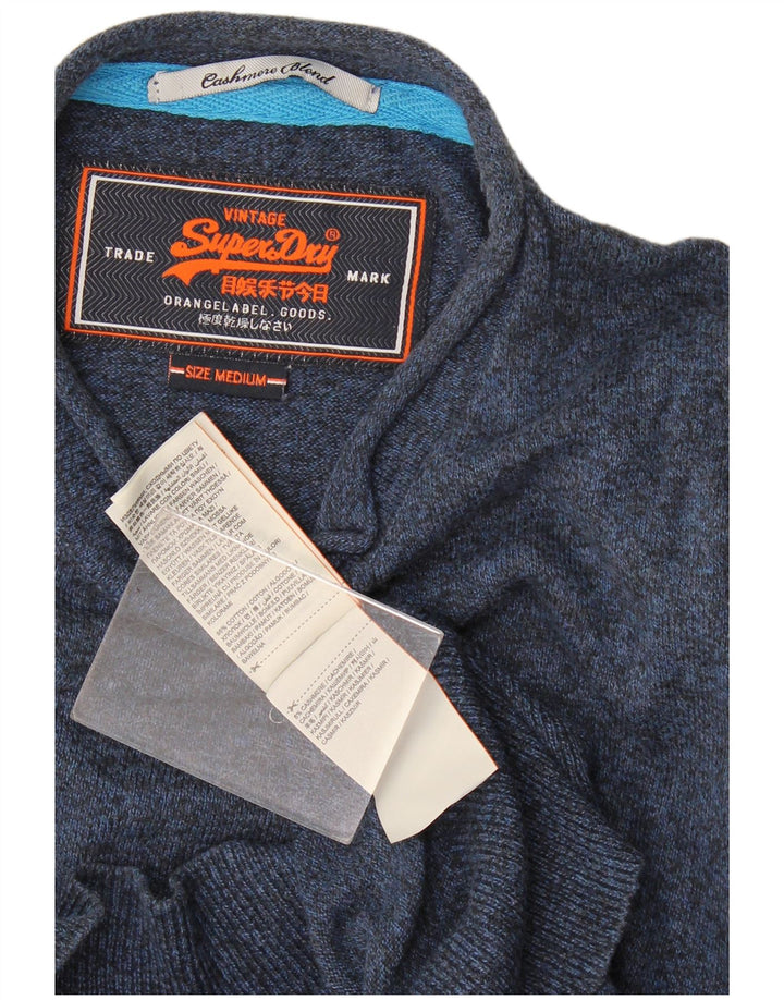 Мужской джемпер с круглым вырезом Superdry, средний темно-синий хлопковый джемпер в крапинку