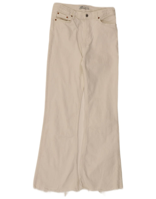 Женские расклешенные джинсы с высокой талией Zara EU 38, маленькие W28 L31, белые