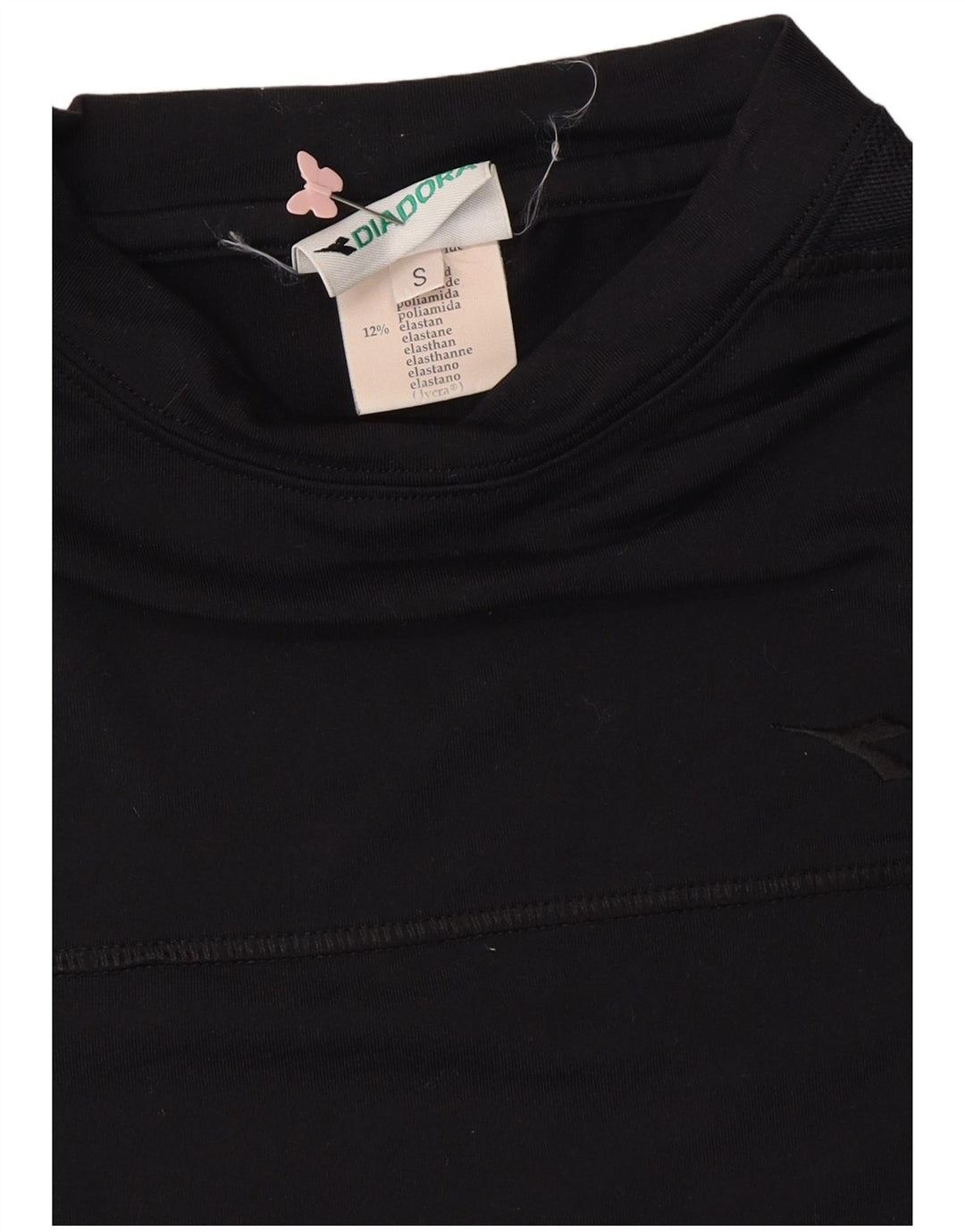 Женская укороченная футболка DIADORA UK 10, маленькая, черная, полиамид