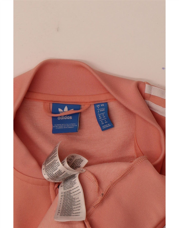 Женский спортивный костюм Adidas с графическим рисунком, верхняя куртка UK 8, маленький розовый полиэстер