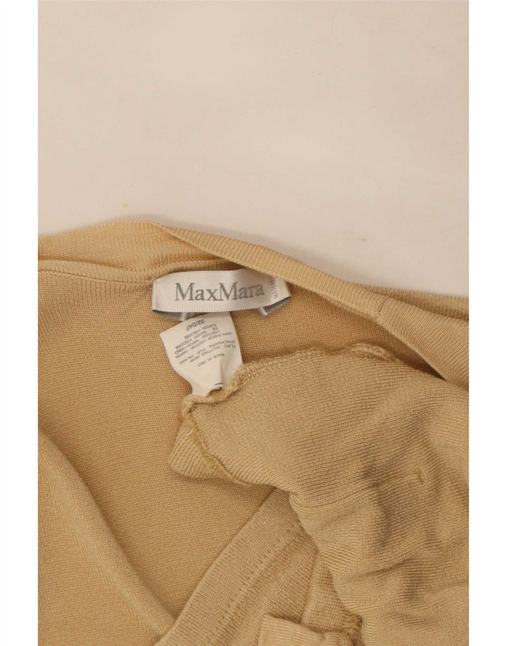 Женский открытый кардиган с короткими рукавами Max Mara UK 14, средний бежевый