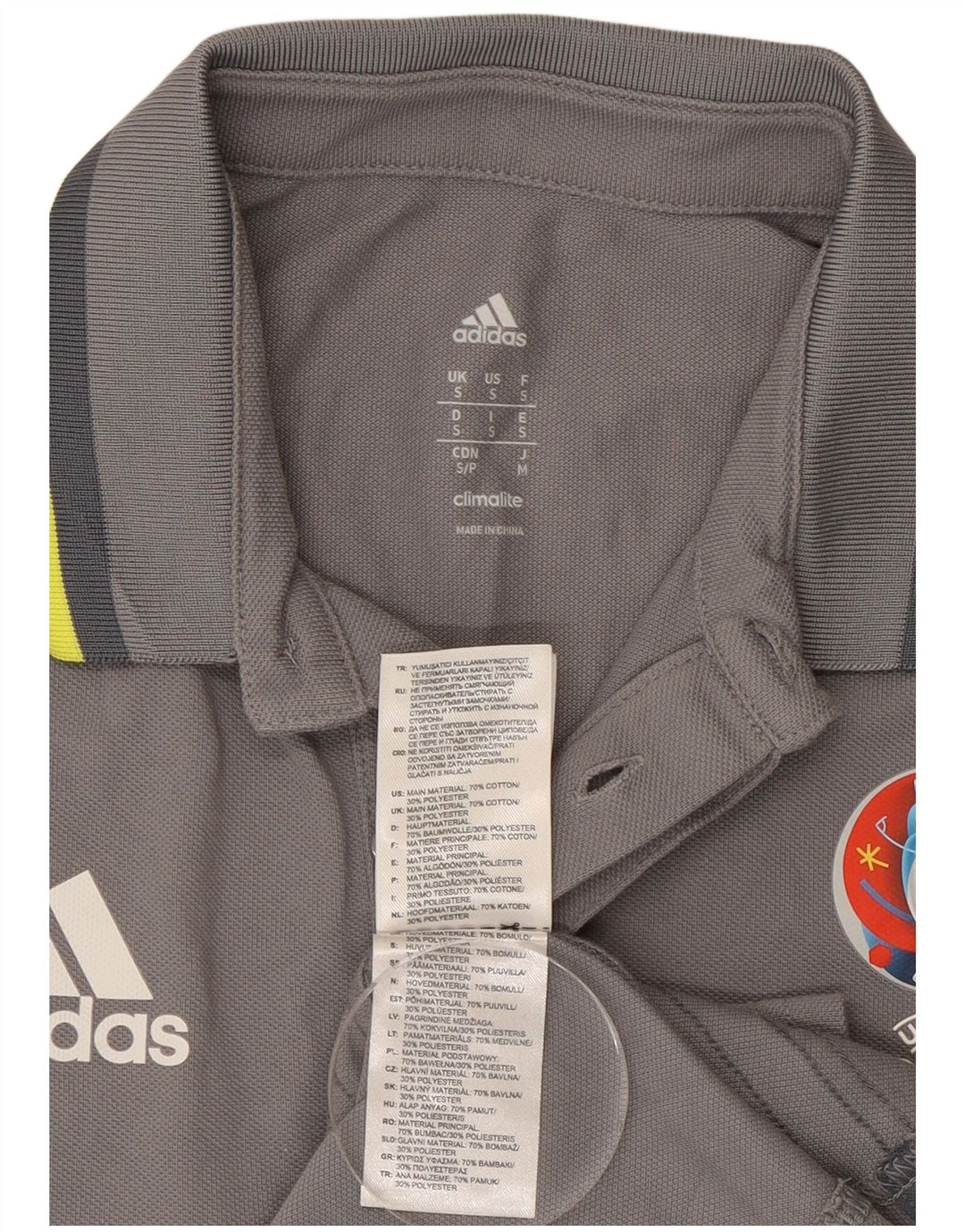 Мужская рубашка поло Adidas Climalite с графическим рисунком, маленькая серая, хлопковая