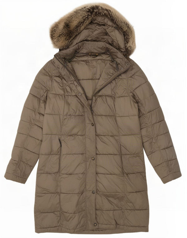 Женское пуховое пальто с капюшоном Barbour UK 12, средний хаки