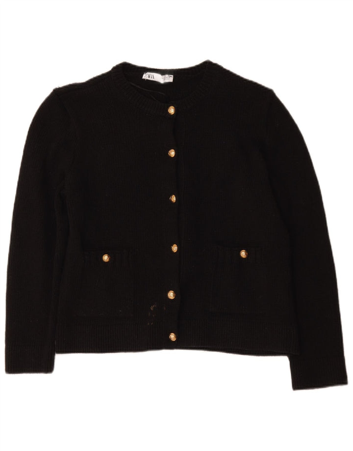 Женский кардиган Zara UK 14, средний черный полиэстер