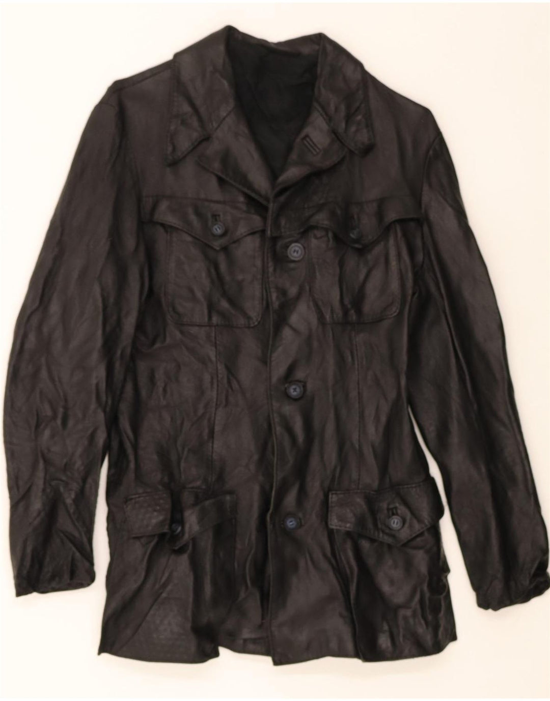 VINTAGE Womens Leather Jacket UK 14 Medium Black Leather Vintage Vintage and Second-Hand Vintage from Messina Hembry 