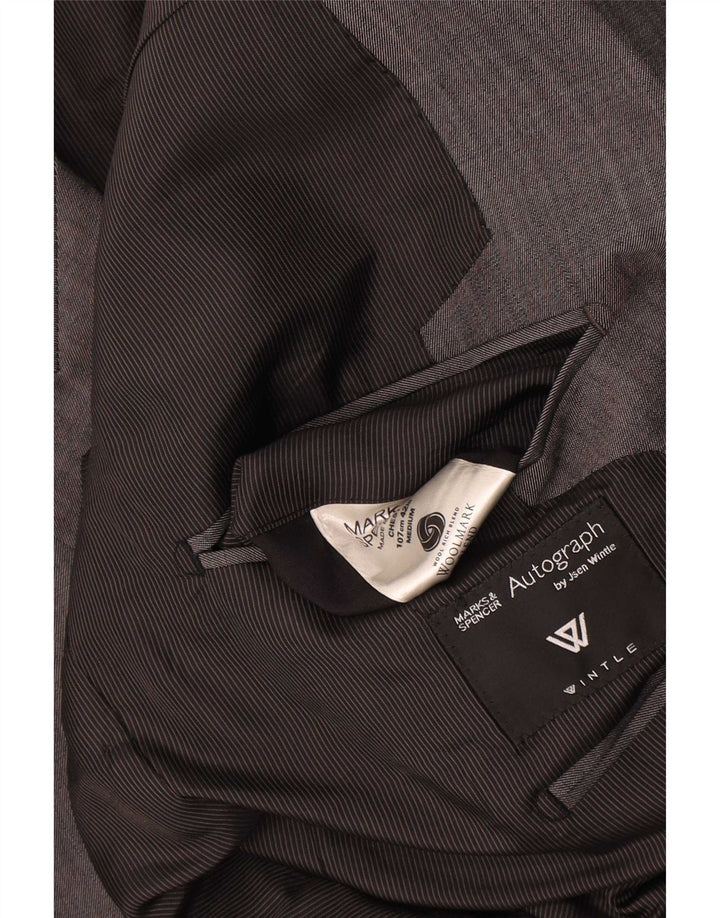 Мужской пиджак Marks & Spencer Autograph 1 Button UK 42, большой серый шерстяной