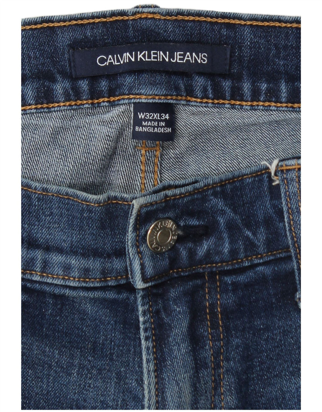 Мужские узкие джинсы Calvin Klein W32 L34 синие, хлопок