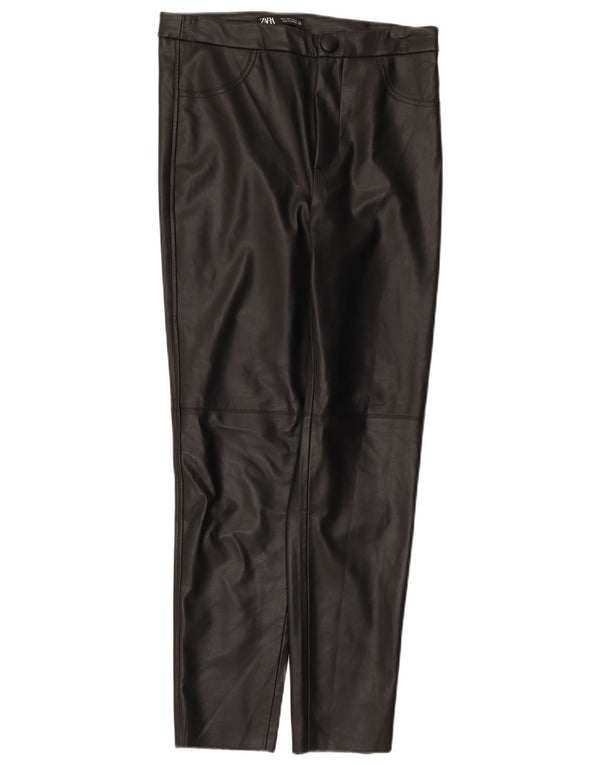 Женские леггинсы из искусственной кожи Zara, большие, W30, L28, черные, из полиуретана