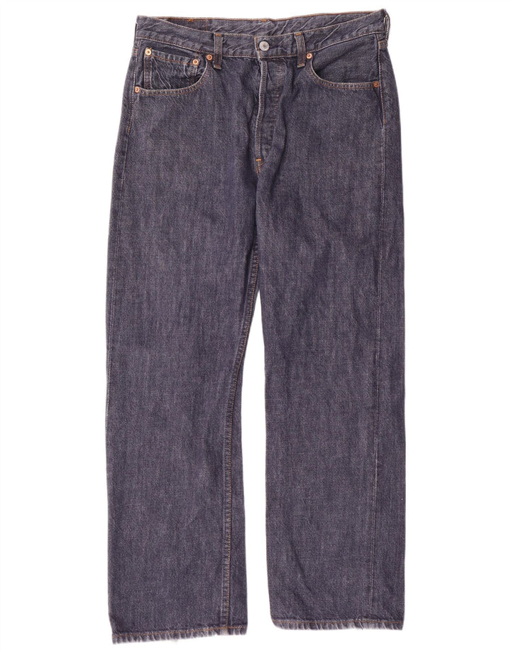 Мужские прямые джинсы LEVI'S 501 W34 L30 темно-синие, хлопок