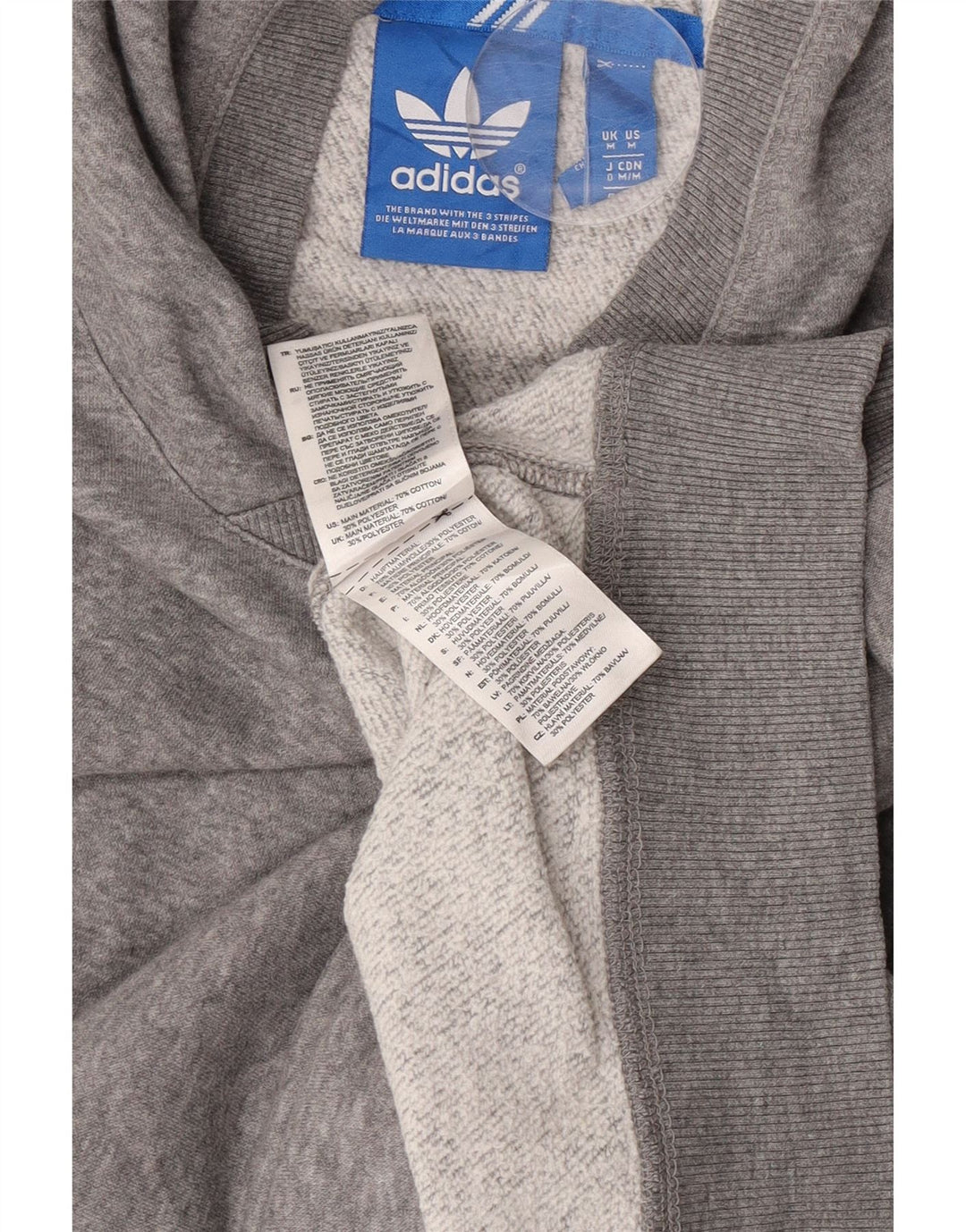 Мужской джемпер с капюшоном Adidas среднего серого цвета в крапинку, хлопок