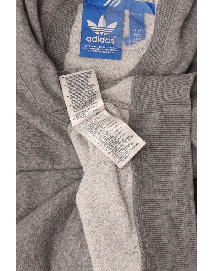 Мужской джемпер с капюшоном Adidas среднего серого цвета в крапинку, хлопок