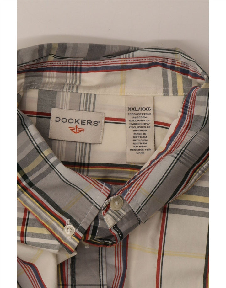 DOCKERS Мужская рубашка 2XL в разноцветную клетку, хлопок