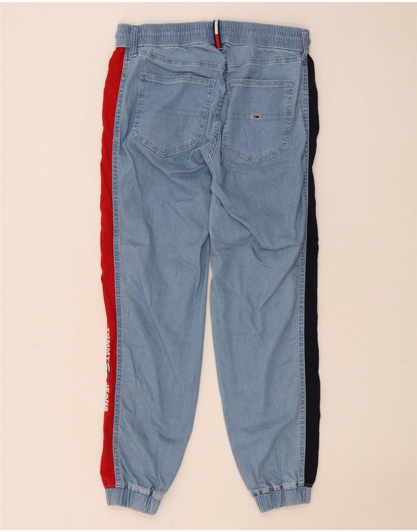 Женские джоггеры Tommy Hilfiger, узкие джинсы XS W25 L28, синие, хлопок с цветными блоками