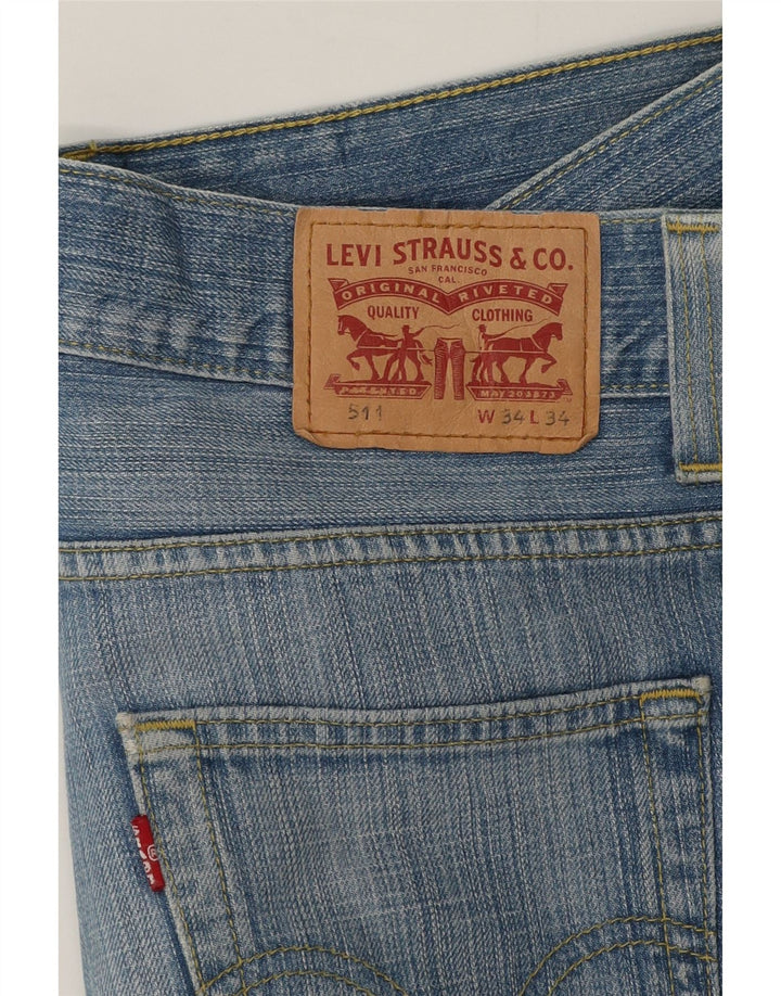Женские узкие джинсы Levi's 511 W34 L30 синие, хлопок