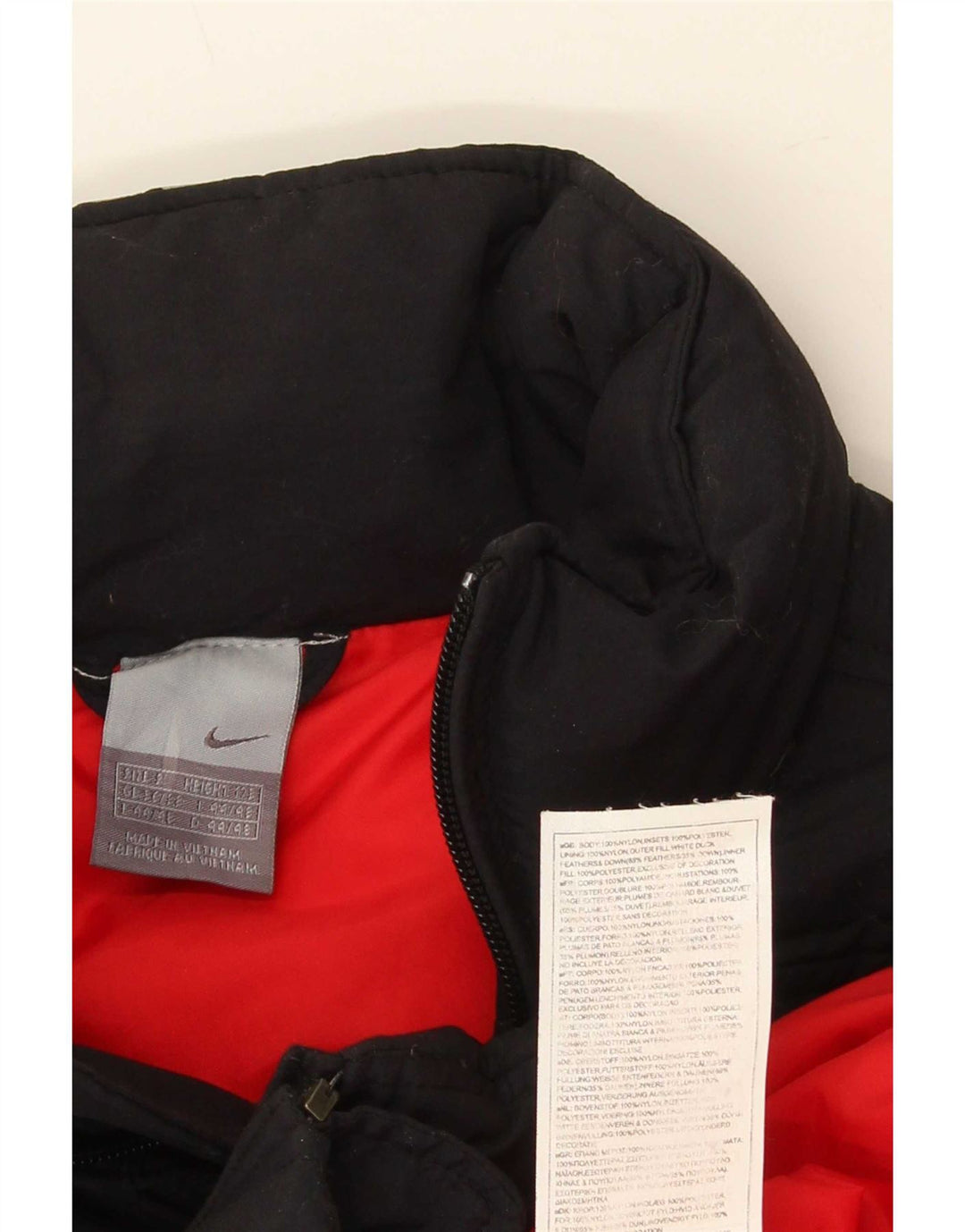 Мужская утепленная куртка с графическим рисунком Nike UK 36/38, маленькая черная, нейлон с цветными блоками