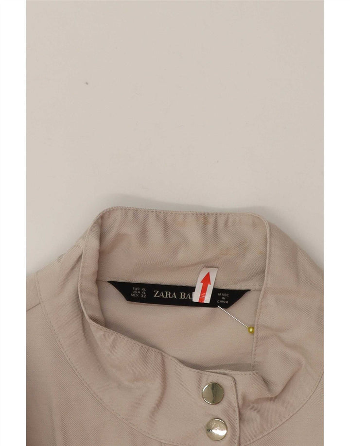 Женская куртка Zara UK 18 XL из вискозы бежевого цвета