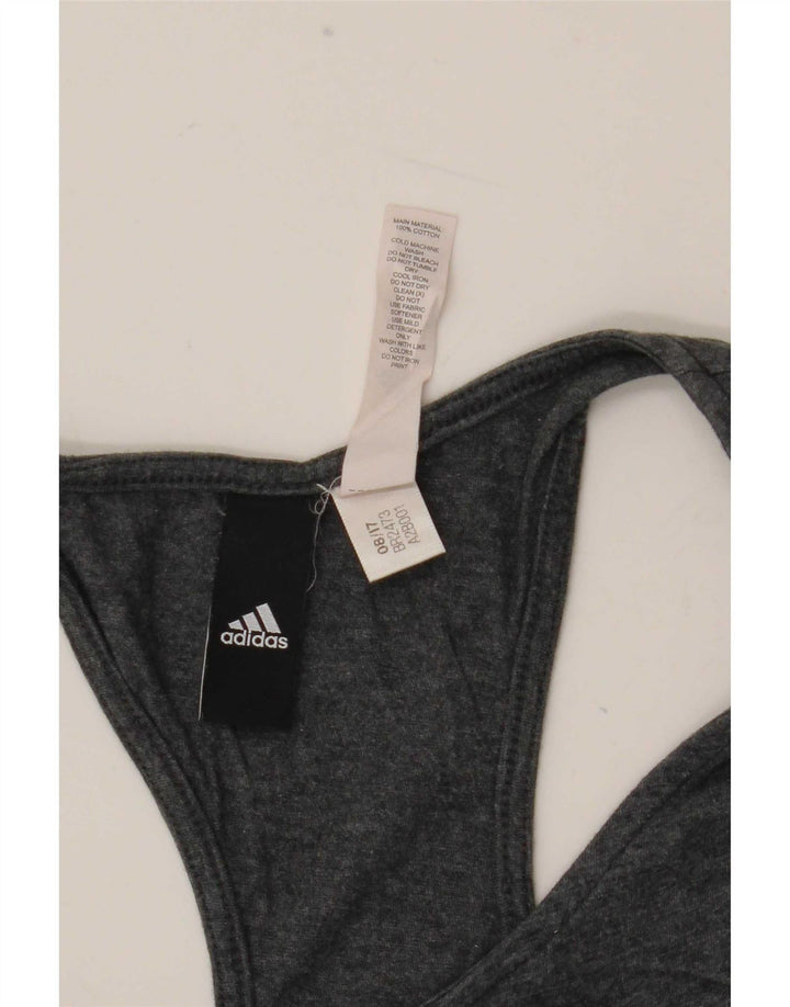 Женский жилет Adidas с графическим рисунком UK 12, средний серый хлопок