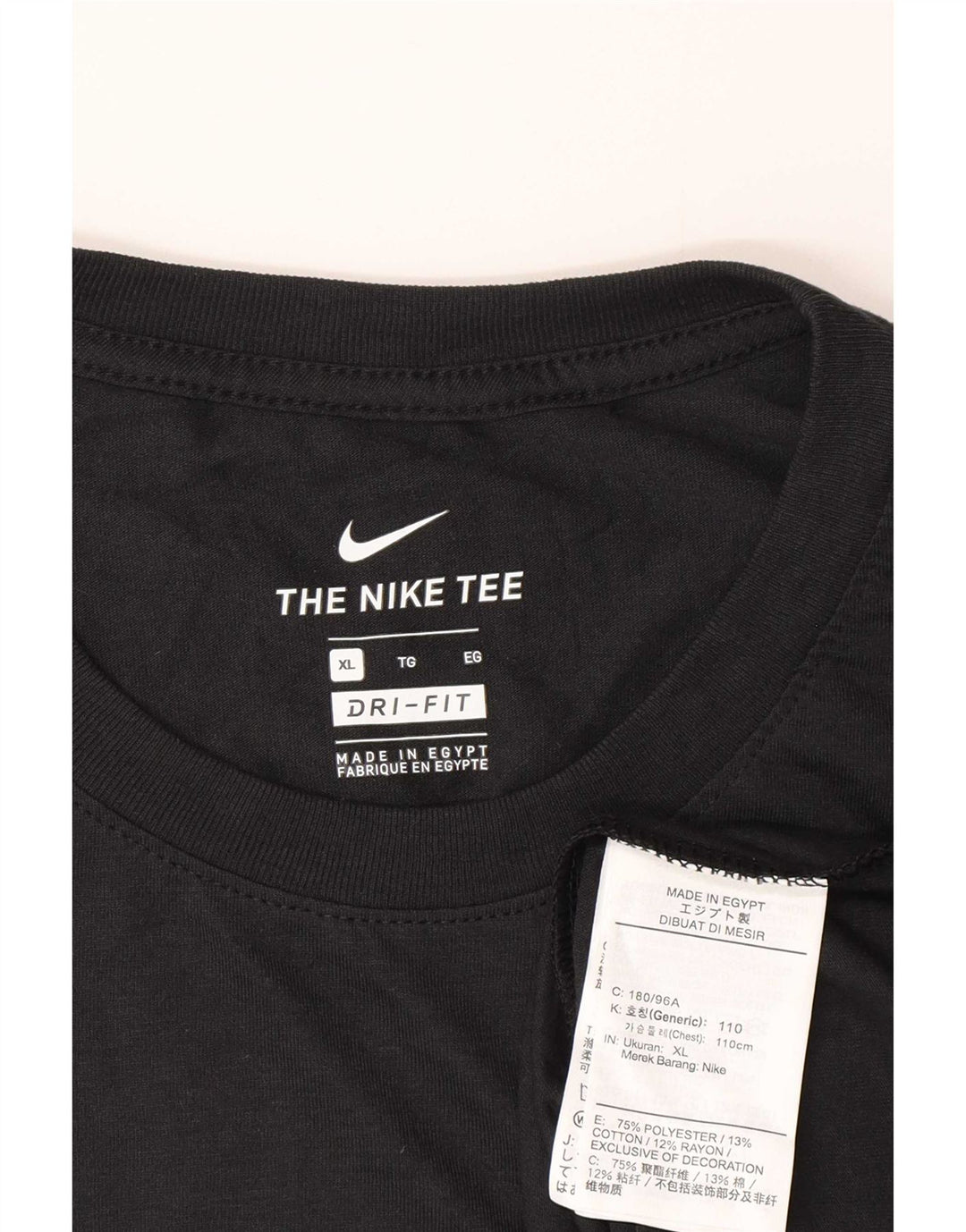 Мужская футболка с рисунком Nike Dri Fit Top XL, черный полиэстер