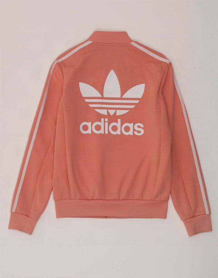 Adidas Женский спортивный костюм большого размера с графическим рисунком, верхняя куртка UK 8, маленький розовый