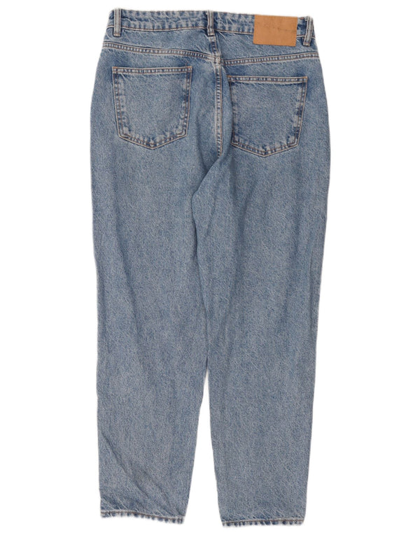 Женские укороченные зауженные джинсы с высокой талией Zara EU 42, большие W32 L25, синие, хлопок