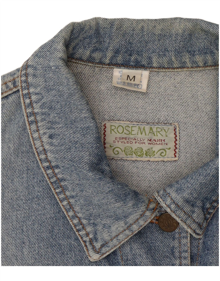 Женская укороченная джинсовая куртка ROSEMARY UK 14, хлопок среднего синего цвета